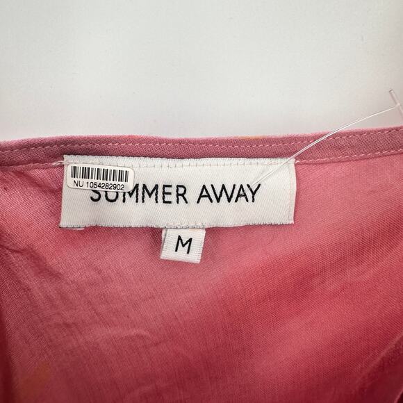 ANTHROPOLOGIE Summer Away Carolina Red Pink Midi Dress // M - Picture 8 of 12